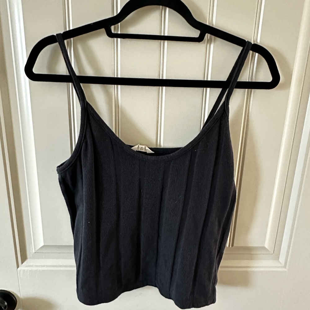 Madewell crop black textured tank
